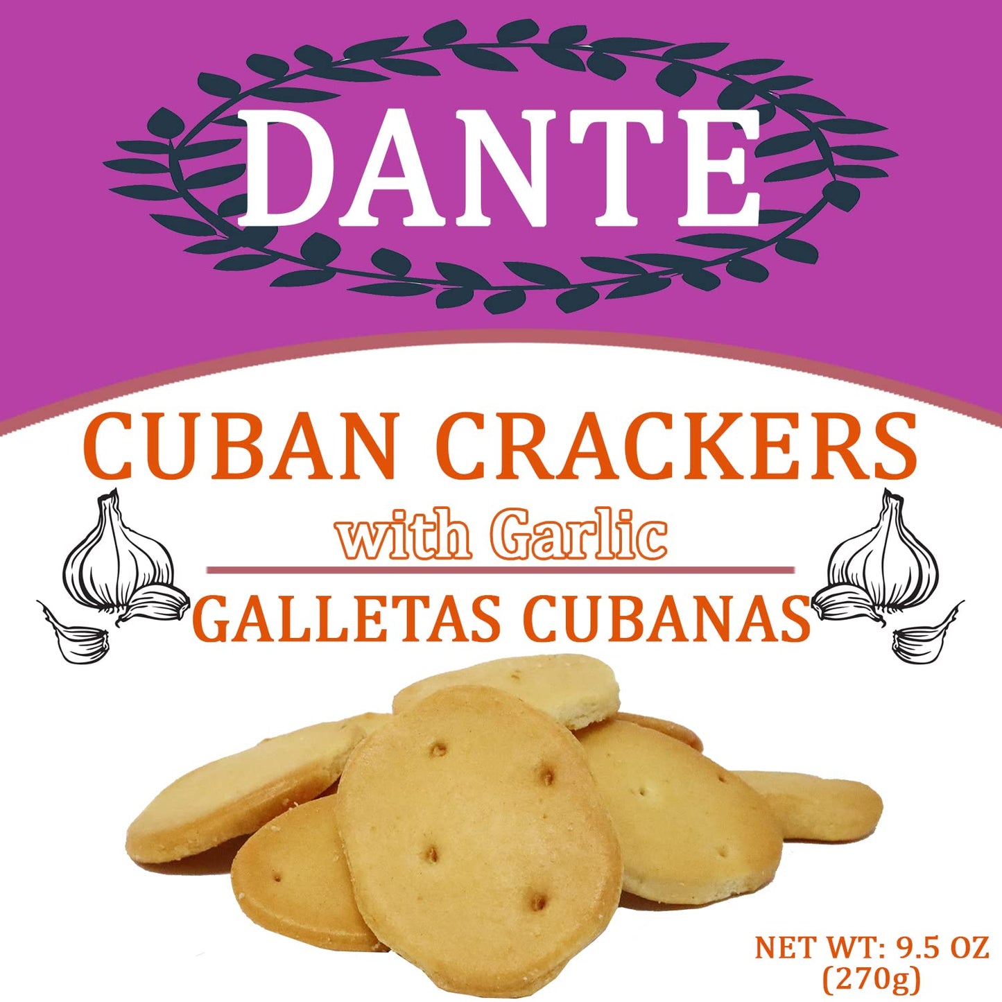 Dante Crackers Cuban With Garlic Galletas Cubanas 8 Oz (226 Gr)