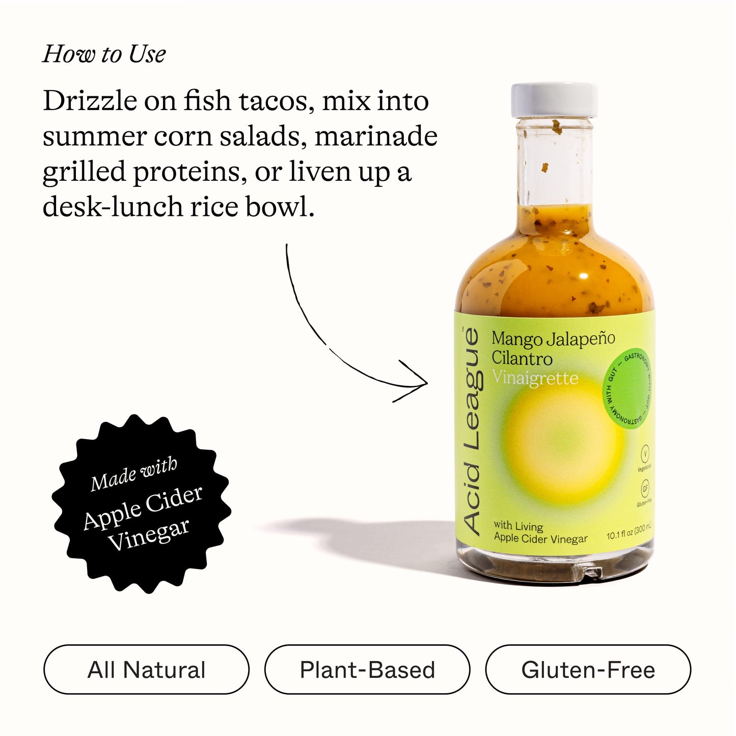 Acid League Mango Jalapeno Cilantro Living Vinaigrette 10.1 Fl Oz