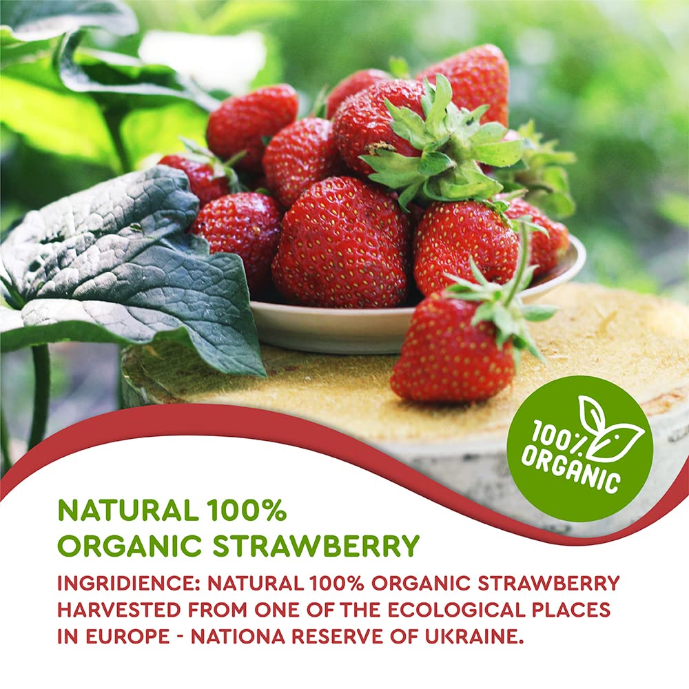 Organic Freeze Dried Strawberry Powder 8 Oz | Usda Certified | Vegan Vitamin Food | Natural Organic Fruit Powder