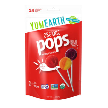Yummyearth Organic Lollipops, Assorted Flavors, 3 Oz (14 Pops)