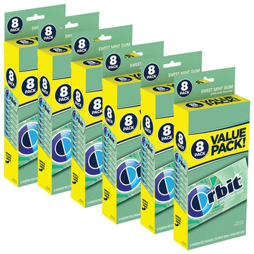 ORBIT Gum Bulk Sweetmint Sugarfree Chewing Gum Bulk, 8 Packs of 14 Pieces, Case of 6