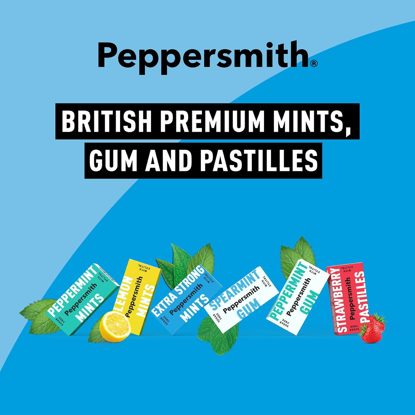 Peppersmith 100% Xylitol Mints, Eucalyptus and Fine English Peppermint, 15 g (Box of 12, Total 300 Mints)
