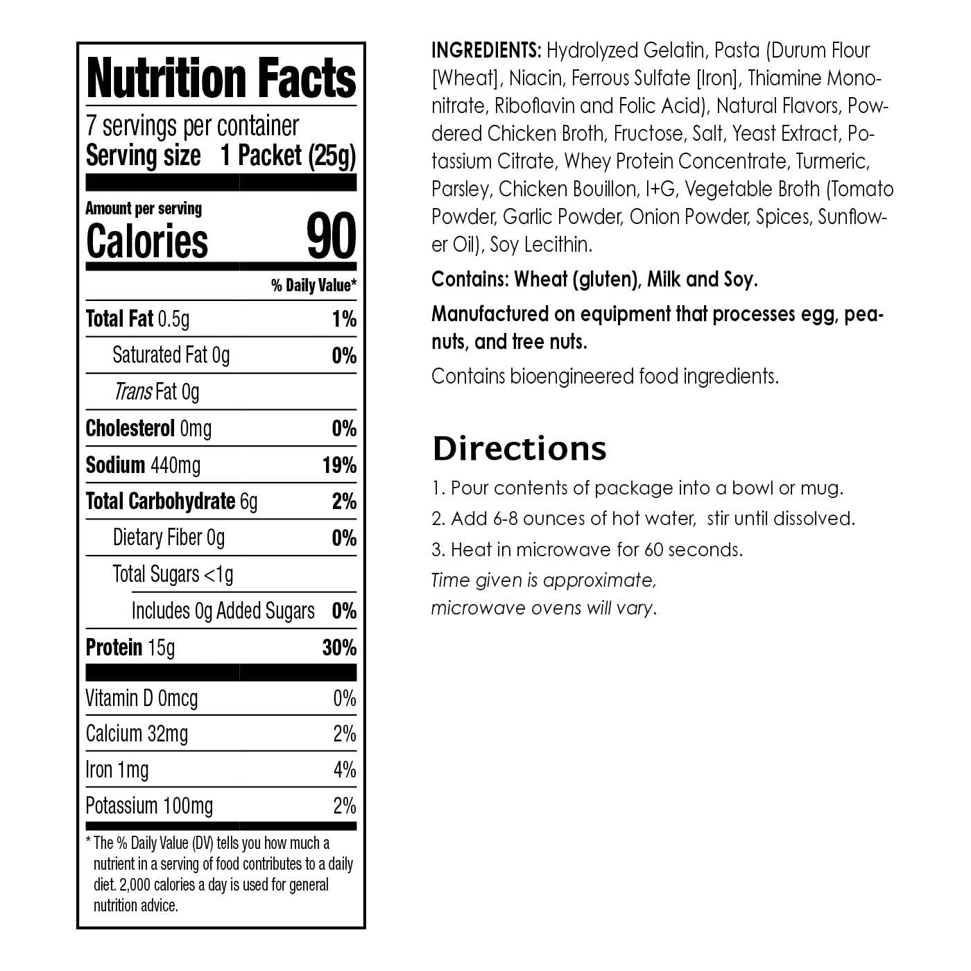 BariWise Protein Soup Mix, Chicken Noodle, 15g Protein, Low Carb (7ct).