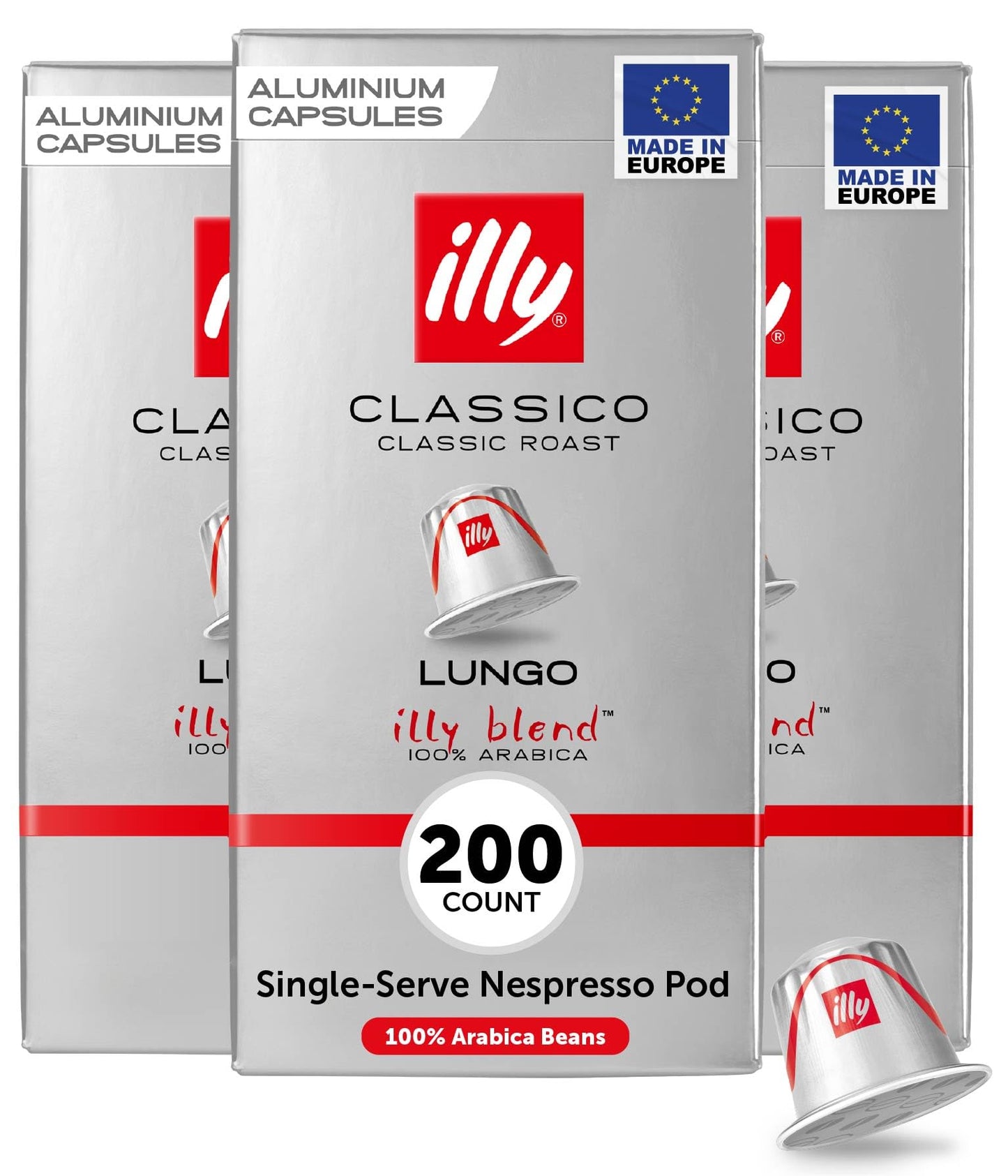 Illy Espresso Compatible Units  Coffee Pods For Nespresso Oriflavor Blendal Line Machine  Classico Lungo Medium Roast  100% Arabica  Top-Grade Italian Coffee  Single Serve  10 Count  20 Pack