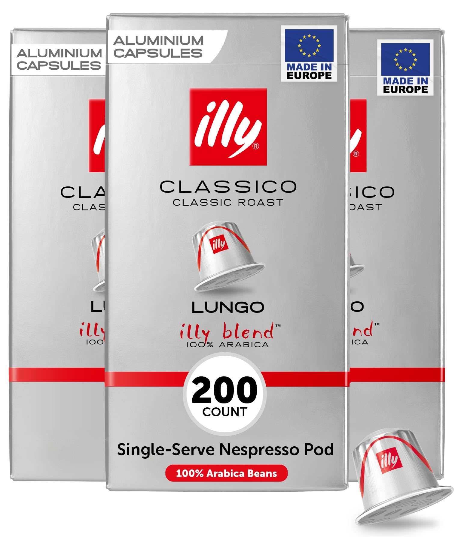 Illy Espresso Compatible Units  Coffee Pods For Nespresso Oriflavor Blendal Line Machine  Classico Lungo Medium Roast  100% Arabica  Top-Grade Italian Coffee  Single Serve  10 Count  20 Pack