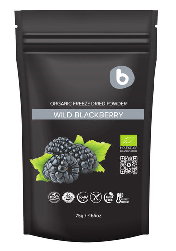 Organic Freeze Dried Wild Blackberry Powder From Frozen Blackberries, Antioxidant Superfood, For Smoothies, Baking And Flavoring
