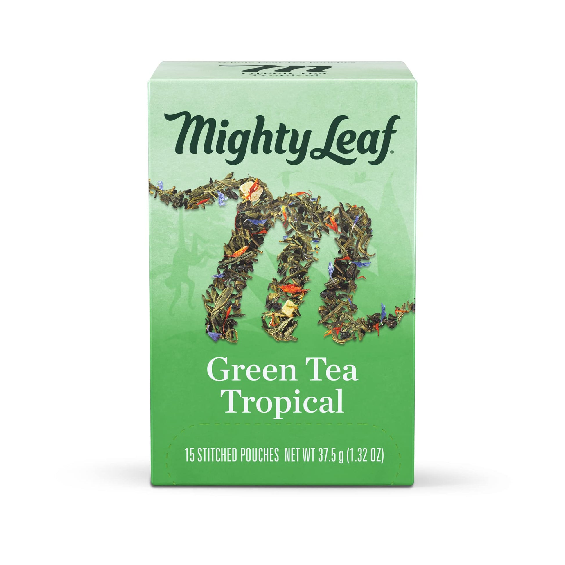 Mighty Leaf Green Whole Leaf Tea Bags - Tropical Flavor - Light Caffeine - 15 Count