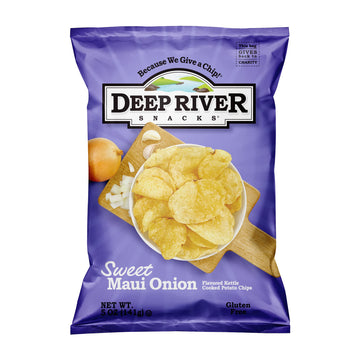 Deep River Snacks Sweet Maui Onion Kettle Cooked Potato Chips, 5 Ounce (Pack Of 12)