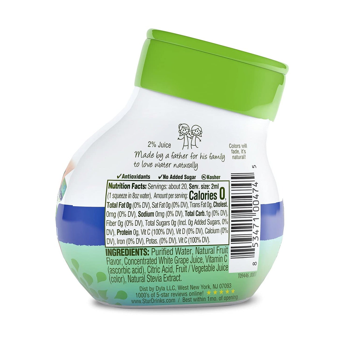 Stur Drinks - Blue & Blackberry Natural Water Enhancer Liquid Drink Mix Sugar Free Zero Calorie Vitamin C Stevia Make Your Own Fruit Infused Flavored Waters Makes 100 Drinks