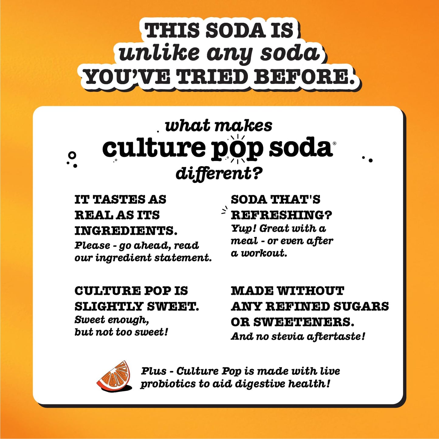 Culture Pop Soda  Fruity Faves Variety Pack  Probiotic Low Sugar Soda  Sparkling Juice Alternative  Non-GMO  Kosher  Gluten-Free  No Stevia (12pk)