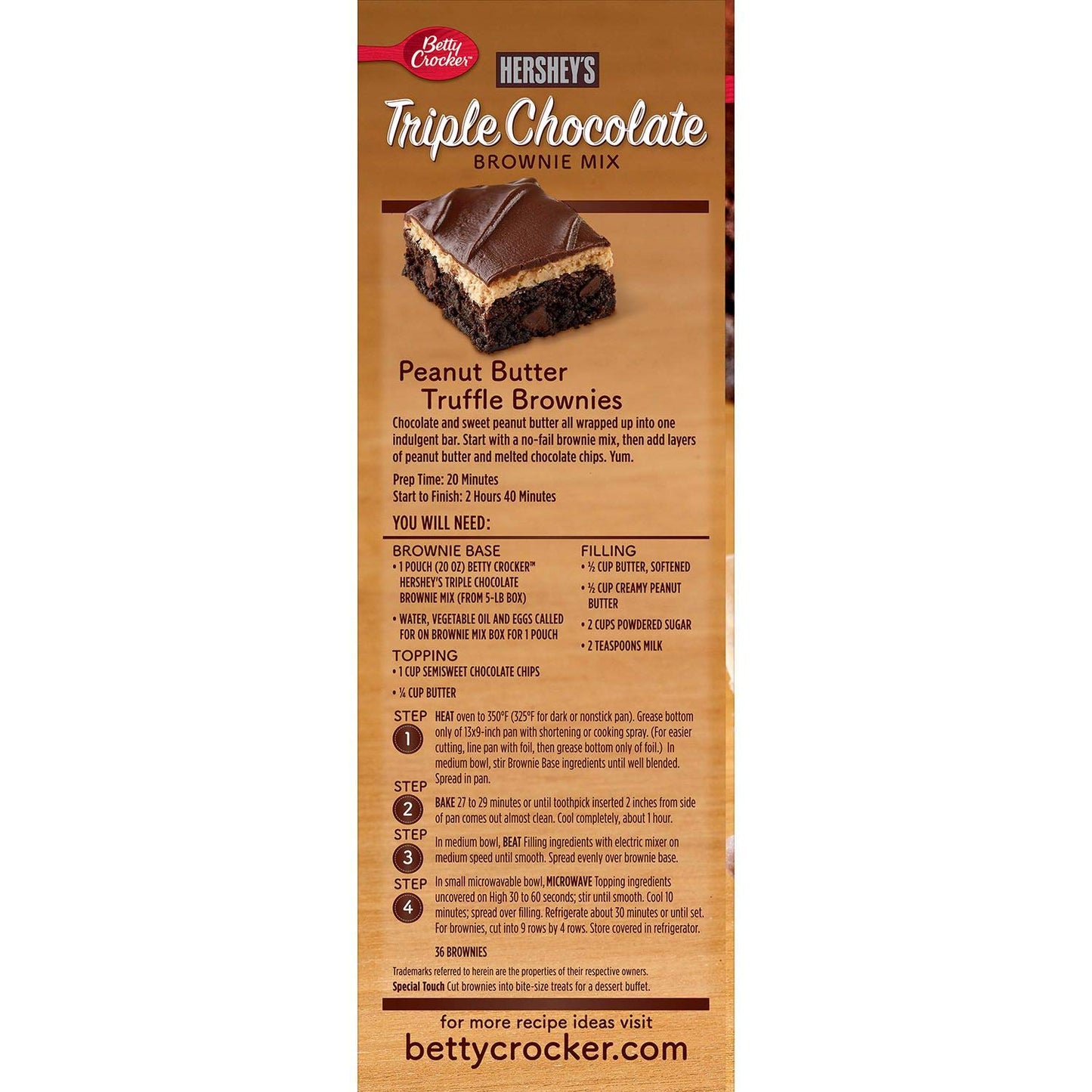 Betty Crocker'S Hershey'S Triple Chocolate Brownie Mix (20 Oz. Ea., 4 Pk.)