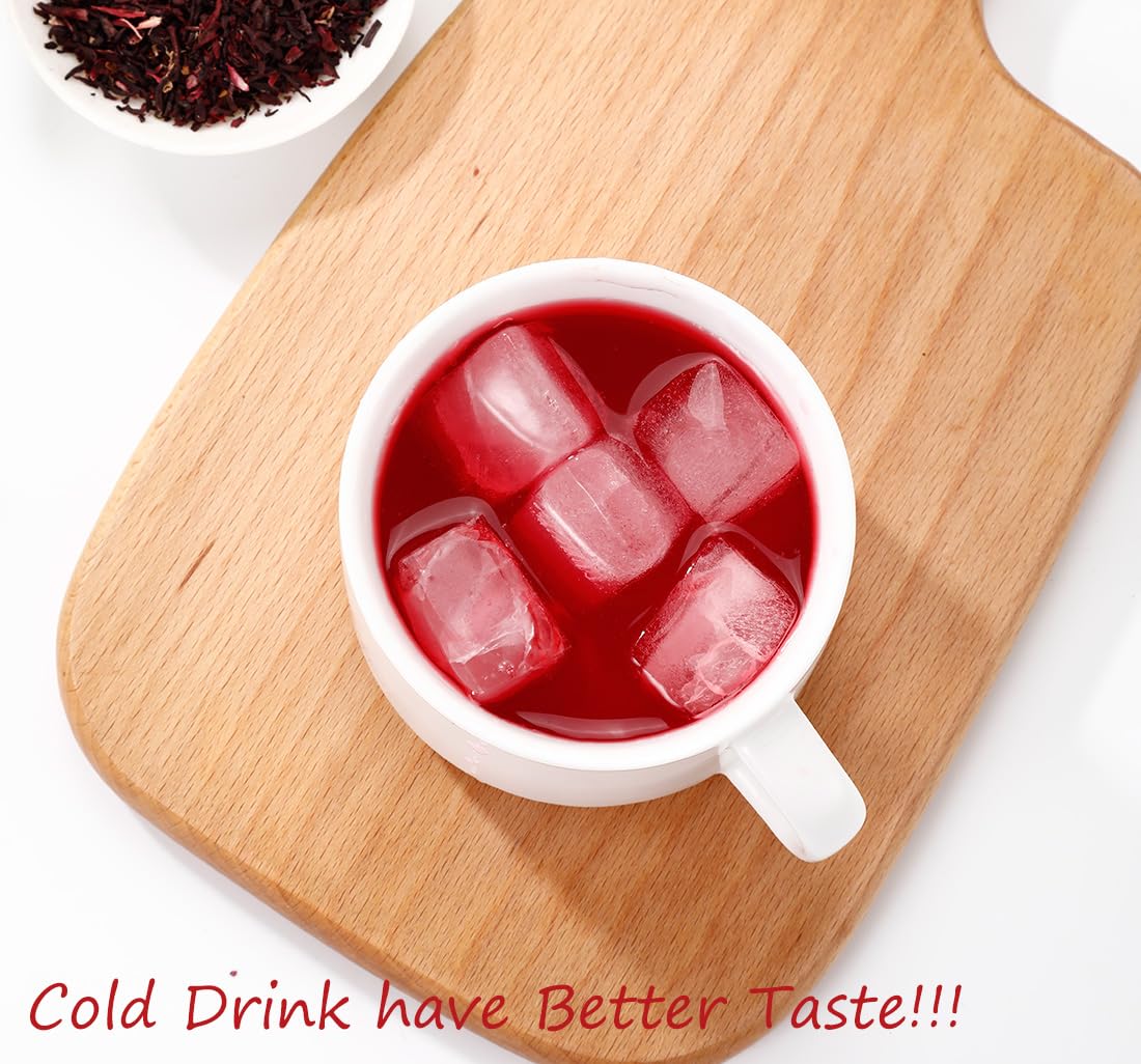 ULTHMOK Premium Hibiscus Tea Bags, 60 Count, 100% Pure Dried Hibiscus Flower, Caffeine Free, Natural, No Additives