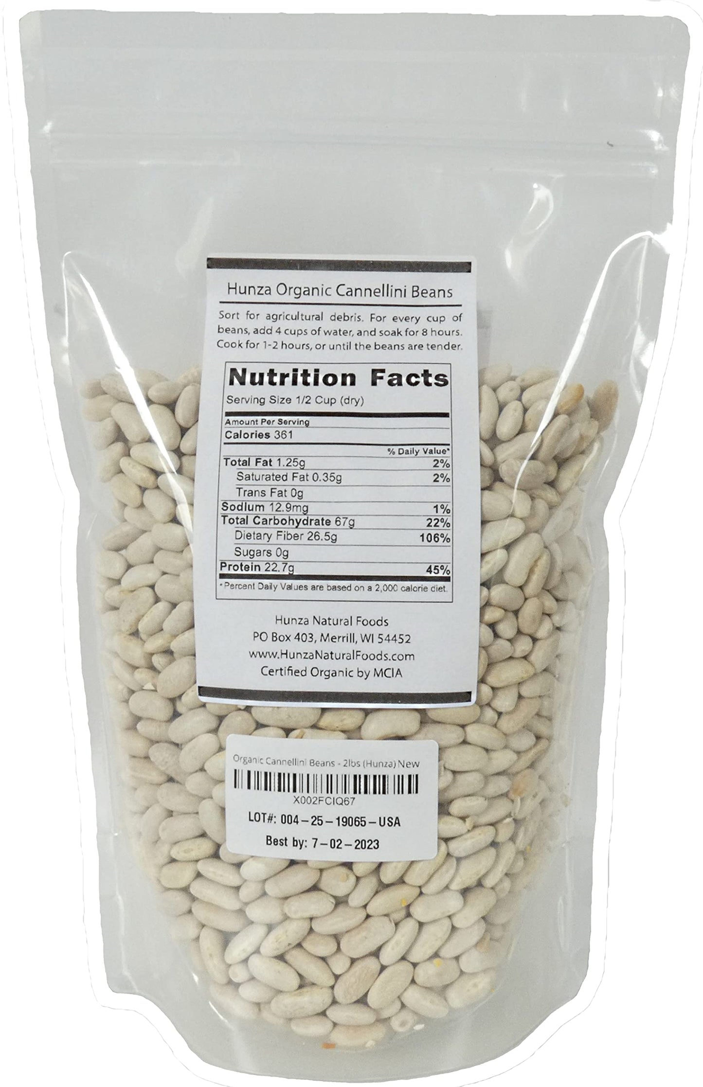 Organic Cannellini Beans - 2Lbs (Hunza)