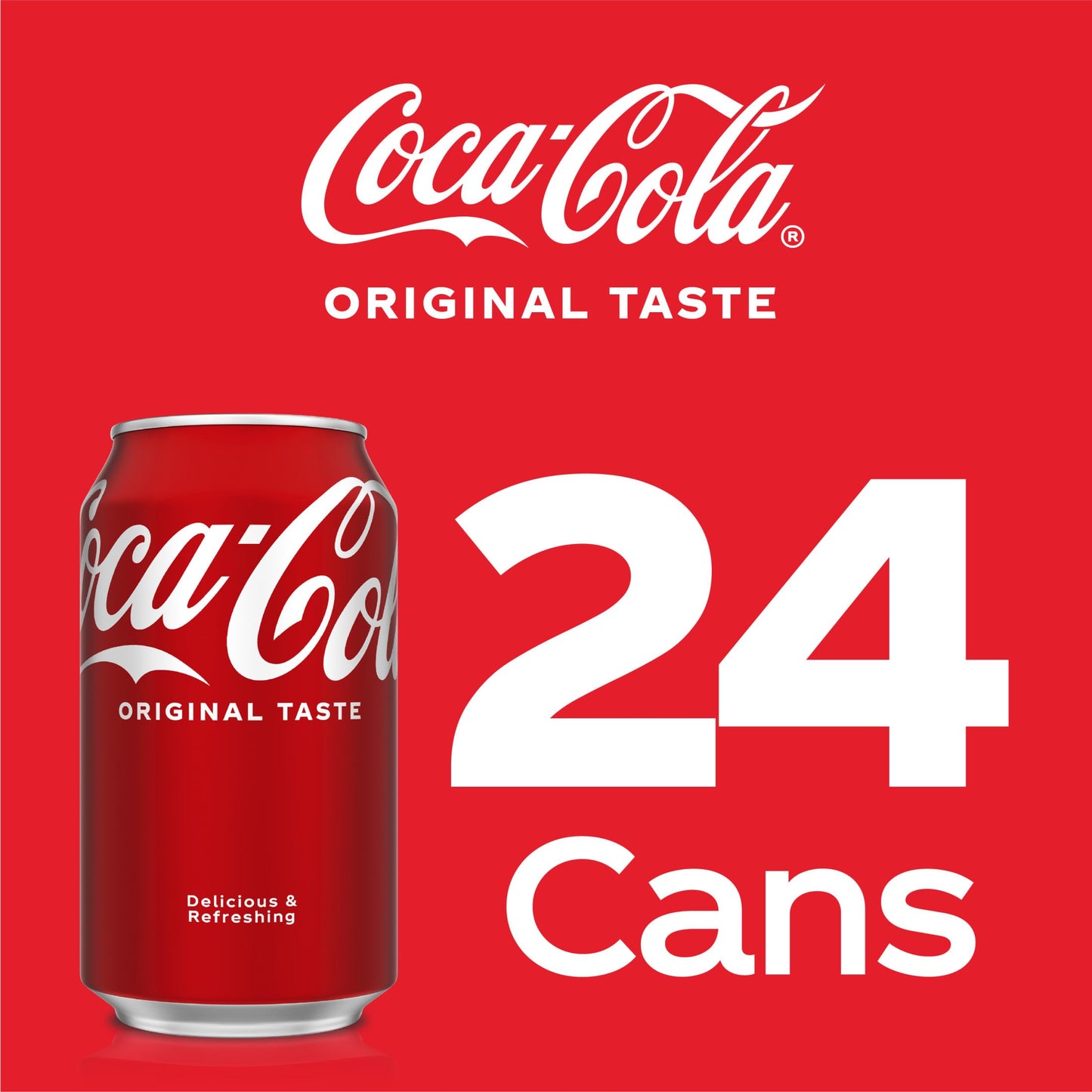 Coca-Cola Classic Soda, 12 fl oz Cans, 24 Pack, Rich Brown, Model 049000012781