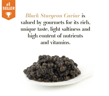 Kaspian Collection - Premium Osetra Sturgeon Black Caviar - 8.8 Oz / 250 G In Metal Jar - Black Caviar With