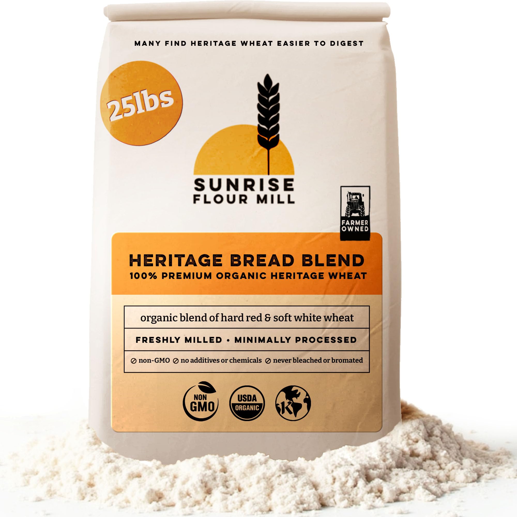 Sunrise Flour Mill Heritage Organic Bread Flour Blend - 25 Lbs ...