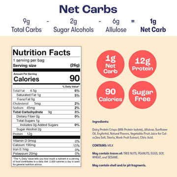 Schoolyard Snacks Fruity Keto Cereal - High Protein & Gluten Free Breakfast - 12G Protein, 1G Net Carbs - Low Calorie, Grain Fre