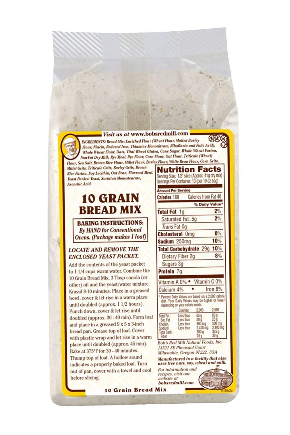Bob'S Red Mill Bread Mix, 10 Grain With Yeast Packet, 19 Ounce (Pack Of 2)
