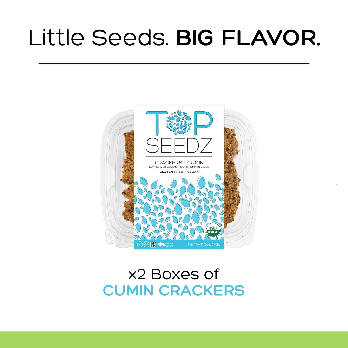 Top Seedz Organic Gluten Free Cumin Seed  ers, Vegan, 2-Pack, 5 Ounces