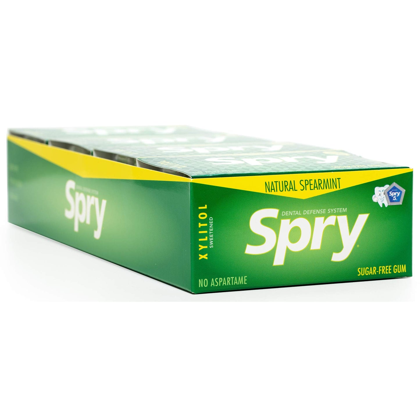 Spry Xylitol Chewing Gum - Aspartame-Free, Sugar-Free, Non-GMO, Gluten-Free - 10 Count Blister Cards, Pack of 20, Spearmint