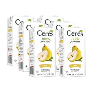 Ceres 100% All Natural Pure Fruit Juice Blend - Delicious Pear Edition - Rich In Vitamin C, No Added Sugar Or Preservatives, Cholesterol Free, Gluten Free - 33.8 Fl Oz (Pack Of 6)