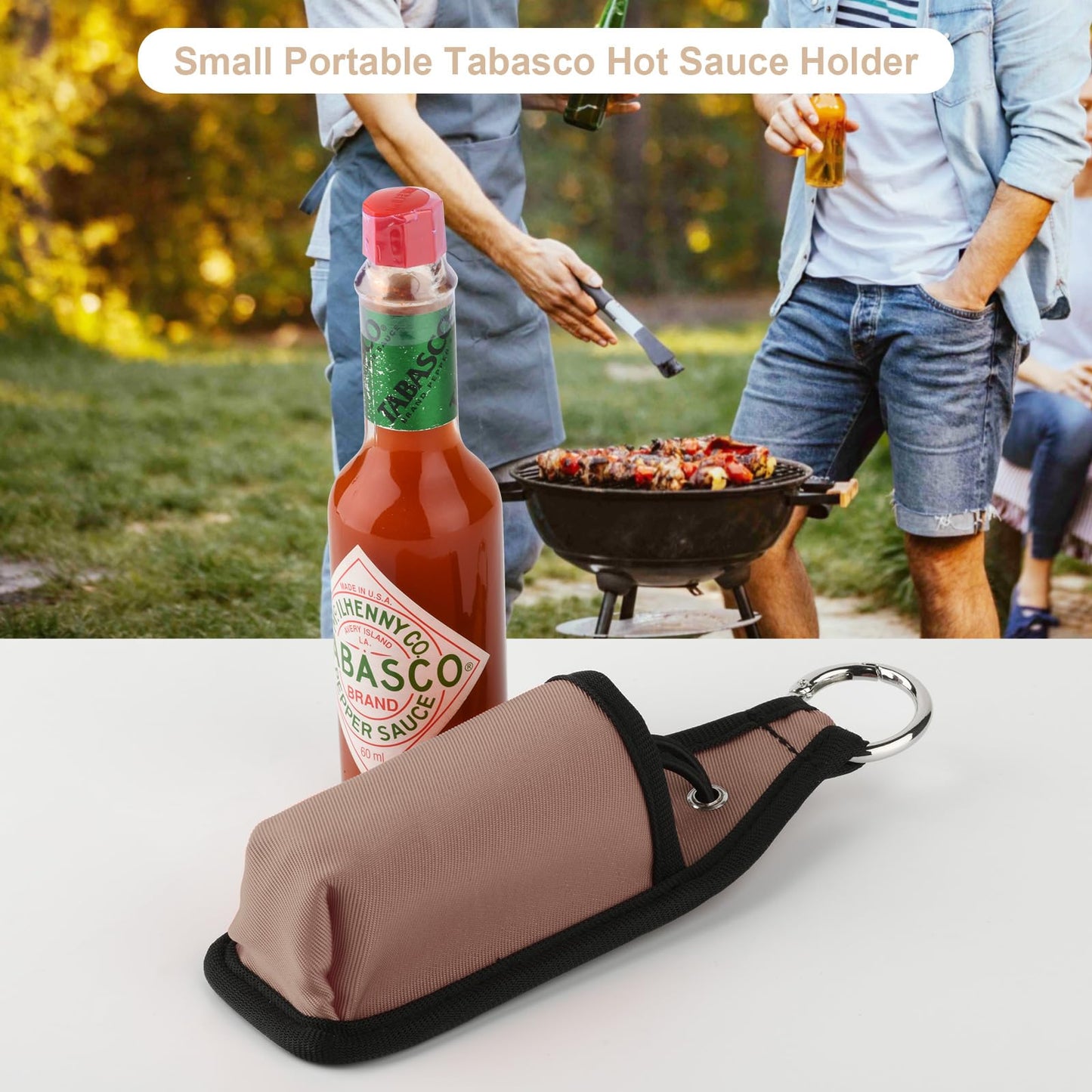 Beautyflier 2Oz/60Ml Hot Sauce Sleeve Holder, Portable Bottle Belt Holder For Tabasco Hot Sauce, Sriracha Hot Sauce, Cholula Hot