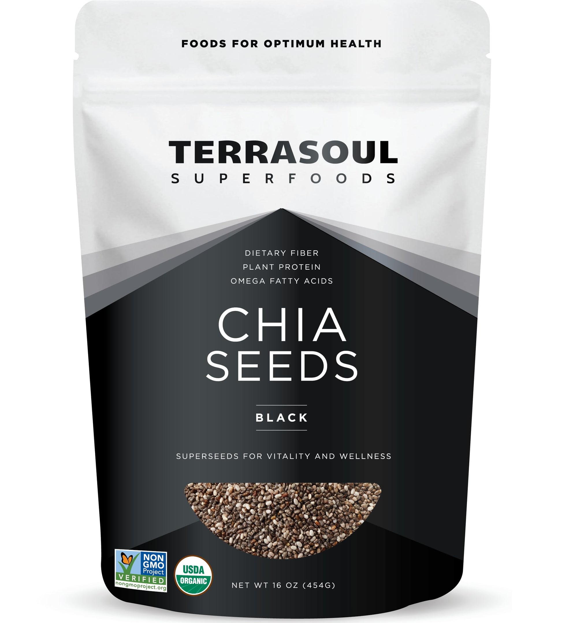 Terrasoul Superfoods Organic Black Chia Seeds, 16 oz - Energy & Wellness Superseed