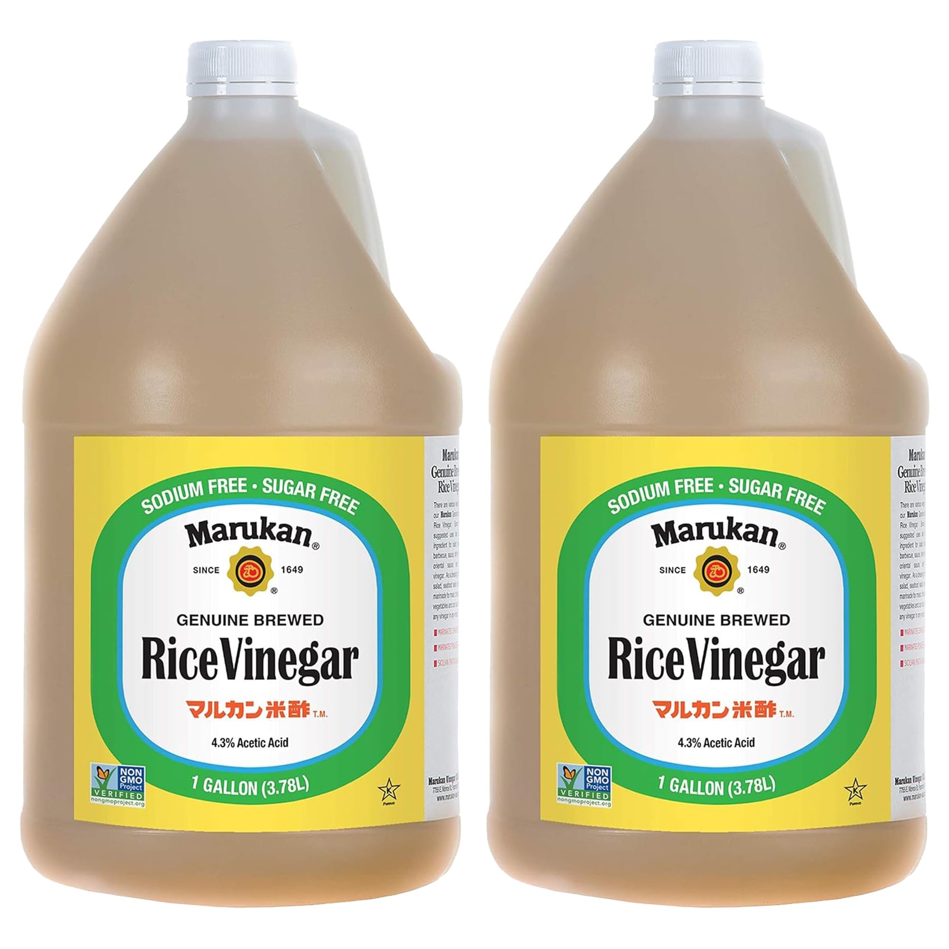 Marukan Brewed Rice Vinegar, 1 Gallon (Pack of 2) - 127.81 Fl Oz, Authentic Japanese Style