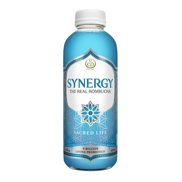 SYNERGY The Real Kombucha - Sacred Life - 16 fl oz Bottle - Raw Probiotic Drink for Gut Health and Immune Support