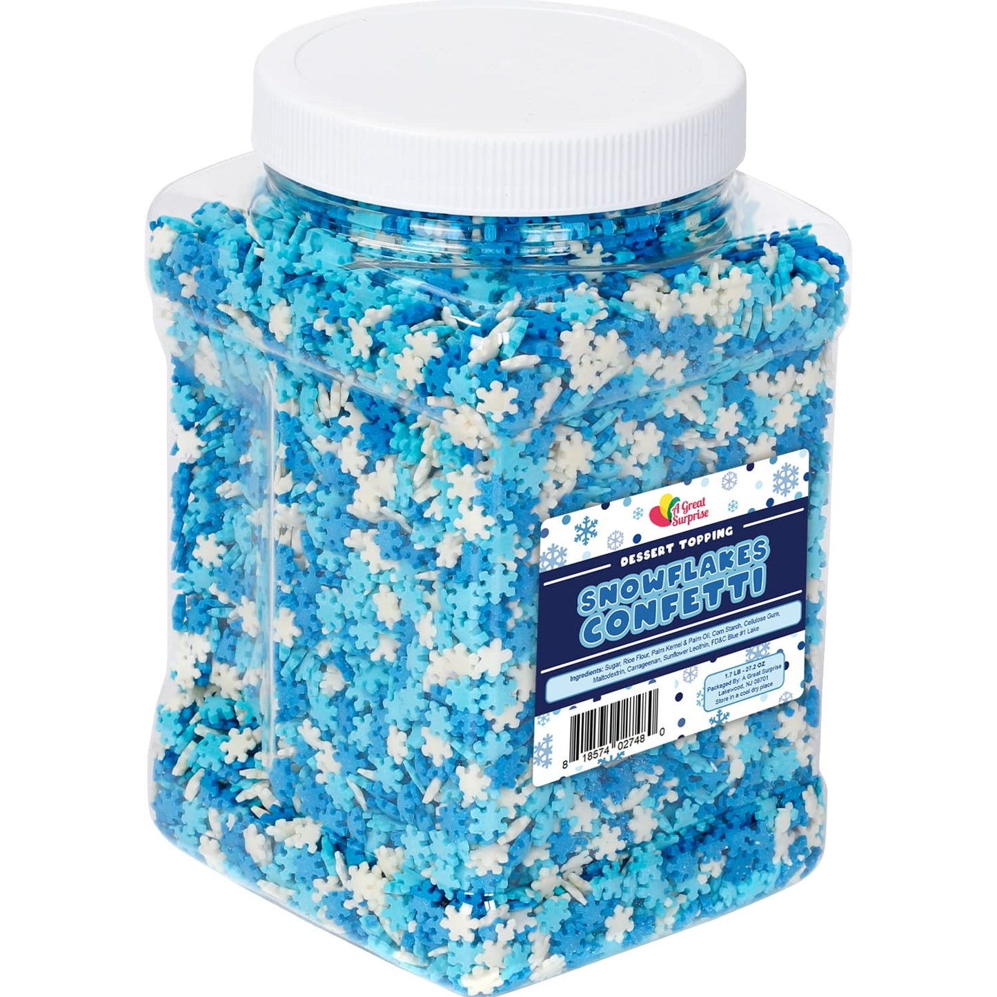 Snowflake Sprinkles - 1.7 Pounds - Winter Wonderland Decorating Sprinkle Mix, Great For Baking Cookies, Cakes, Cupcakes And More