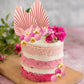 Fumete Boho Cake Topper Set, 53 Pcs Foam Balloons & Palm Leaves, Pink & Gold for Baby Shower, Birthday, Wedding Cake Decoration
