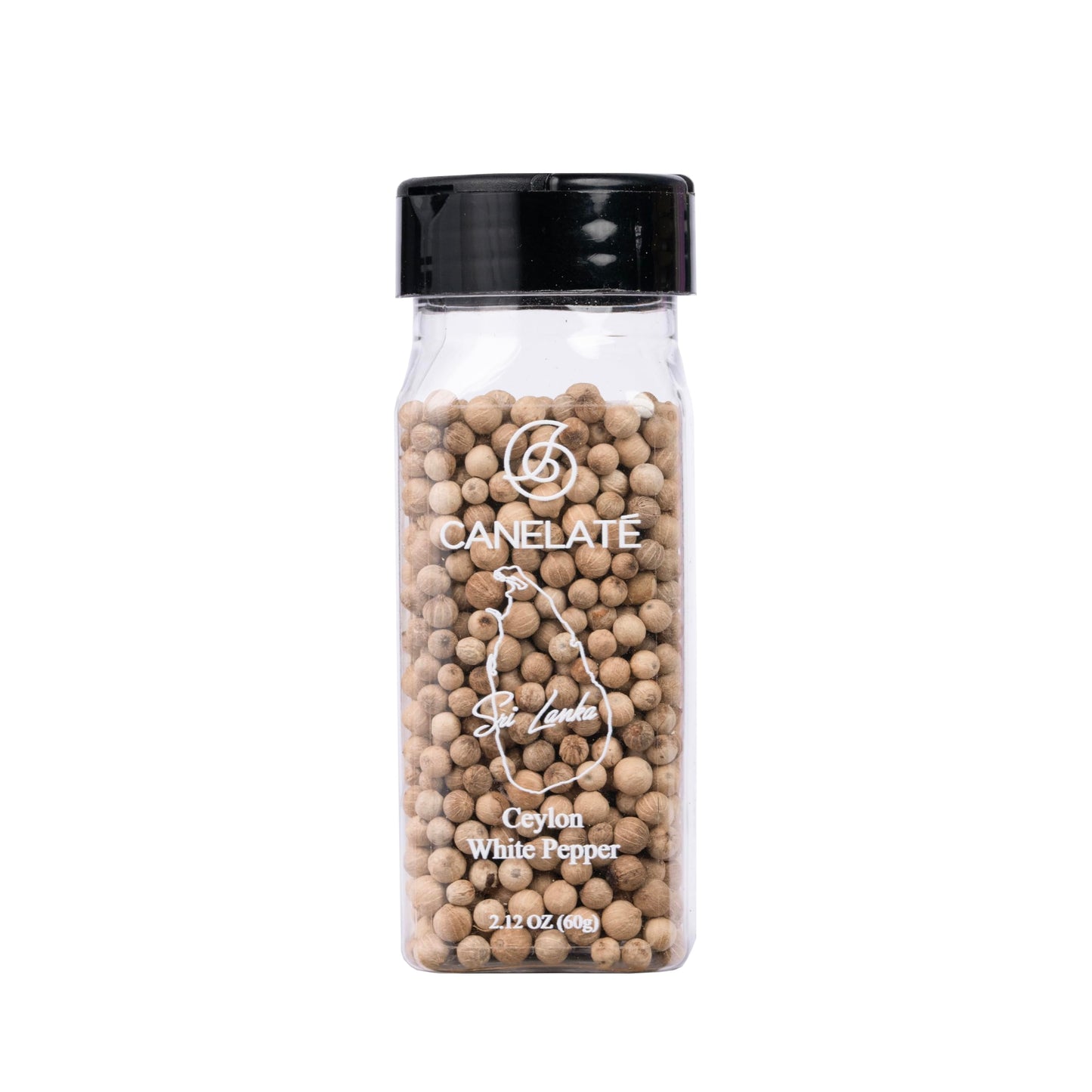 CANELAT   Organic White Pepper Whole 60g (2.12oz) - Packed at the source, 100% pure, Highest Piperine white peppercorns from sma
