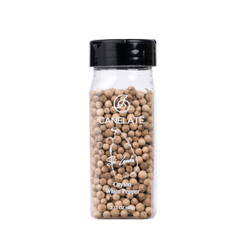CANELAT   Organic White Pepper Whole 60g (2.12oz) - Packed at the source, 100% pure, Highest Piperine white peppercorns from sma