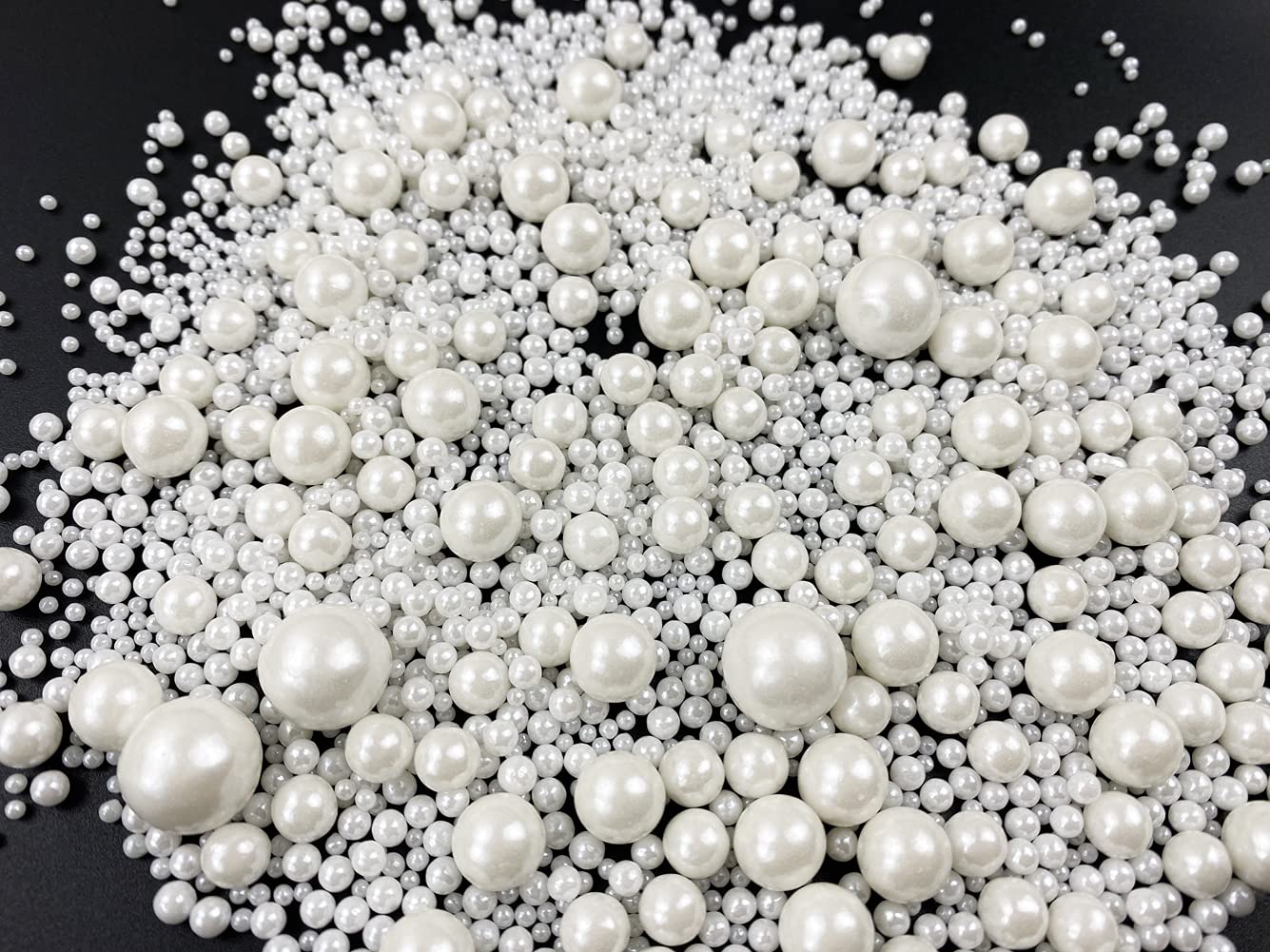 Edible Pearl Sugar Sprinkles White Candy 120g/ 4.2oz Baking Edible Cake Decorations Cupcake Toppers Cookie Decorating Ice Cream