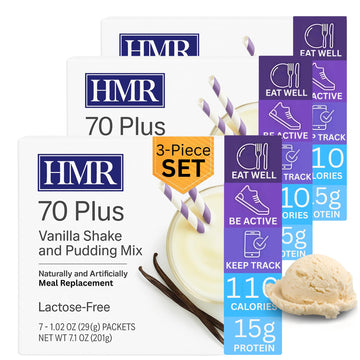 HMR 70 Plus Vanilla Shake & Pudding Mix | Meal Replacement Powder | Lactose-Free | 15g Protein | Supports Healthy Weight Loss | 