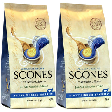 English Scone Mix, Original Flavor By Sticky Fingers Bakeries - Easy To Make English Scones Fresh Baked, Makes 12 Scones (2Pk)