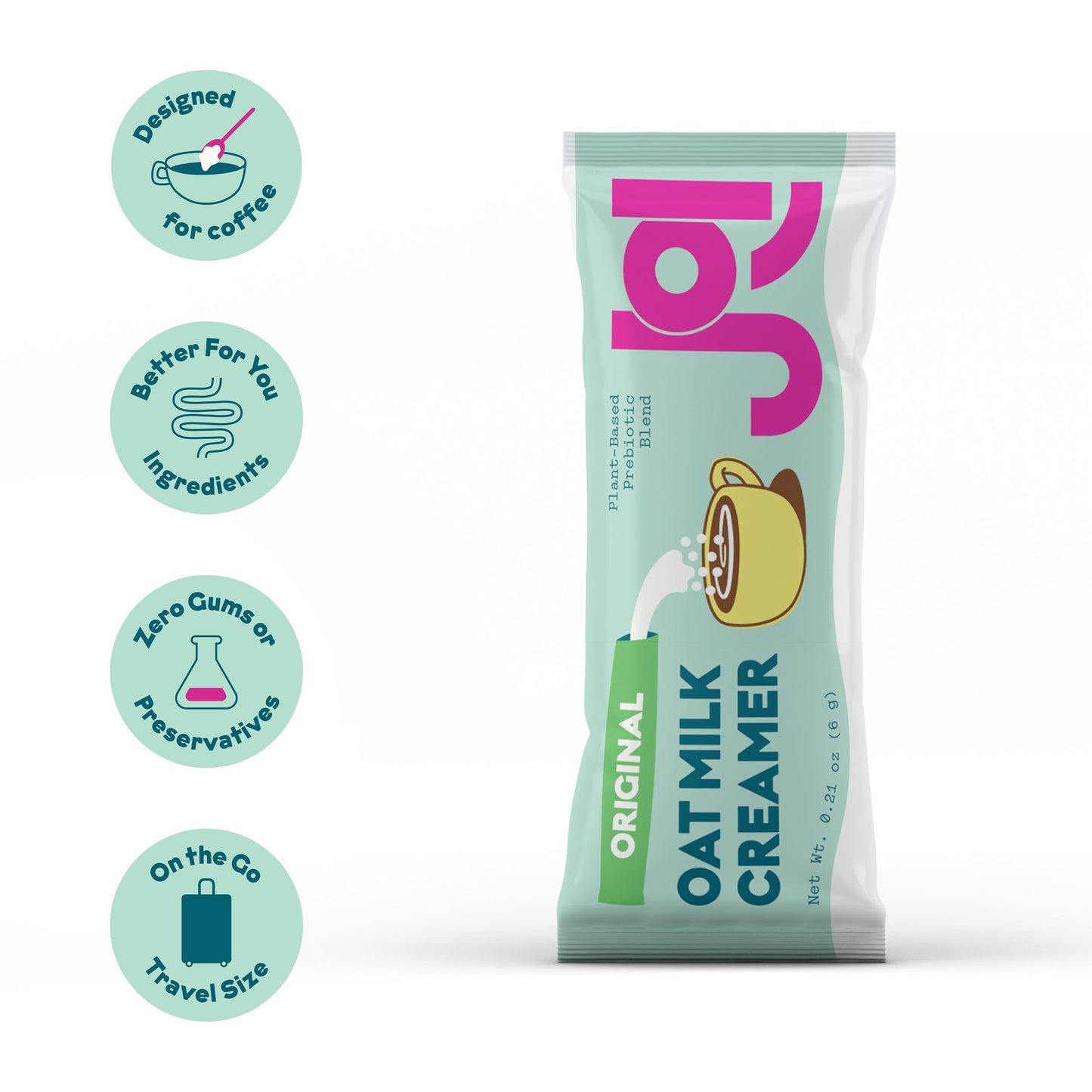Instant Oat Milk Creamer Case by JOI - 150 Single Servings - Vegan, Kosher, Shelf-Stable, and Gluten-Free - Use for Coffee Cream