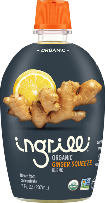 Ingrilli Organic Ginger Squeeze Blend, 7 Fl Oz Bottle (6 Count)