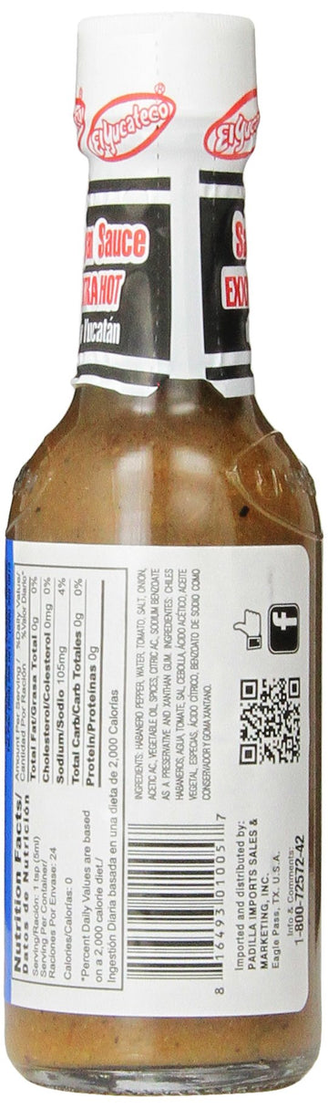 EL YUCATECO SAUCE HABANERO XTRA HOT, 4 Fl Oz (Pack of 4)