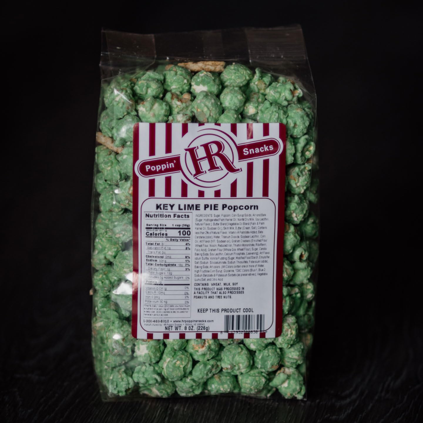 Hr Poppin' Snacks Key Lime Popcorn | Made In Small Batches | Party Popcorn | Vibrant, Fresh Flavor | Key Lime Pie Popcorn | Swee