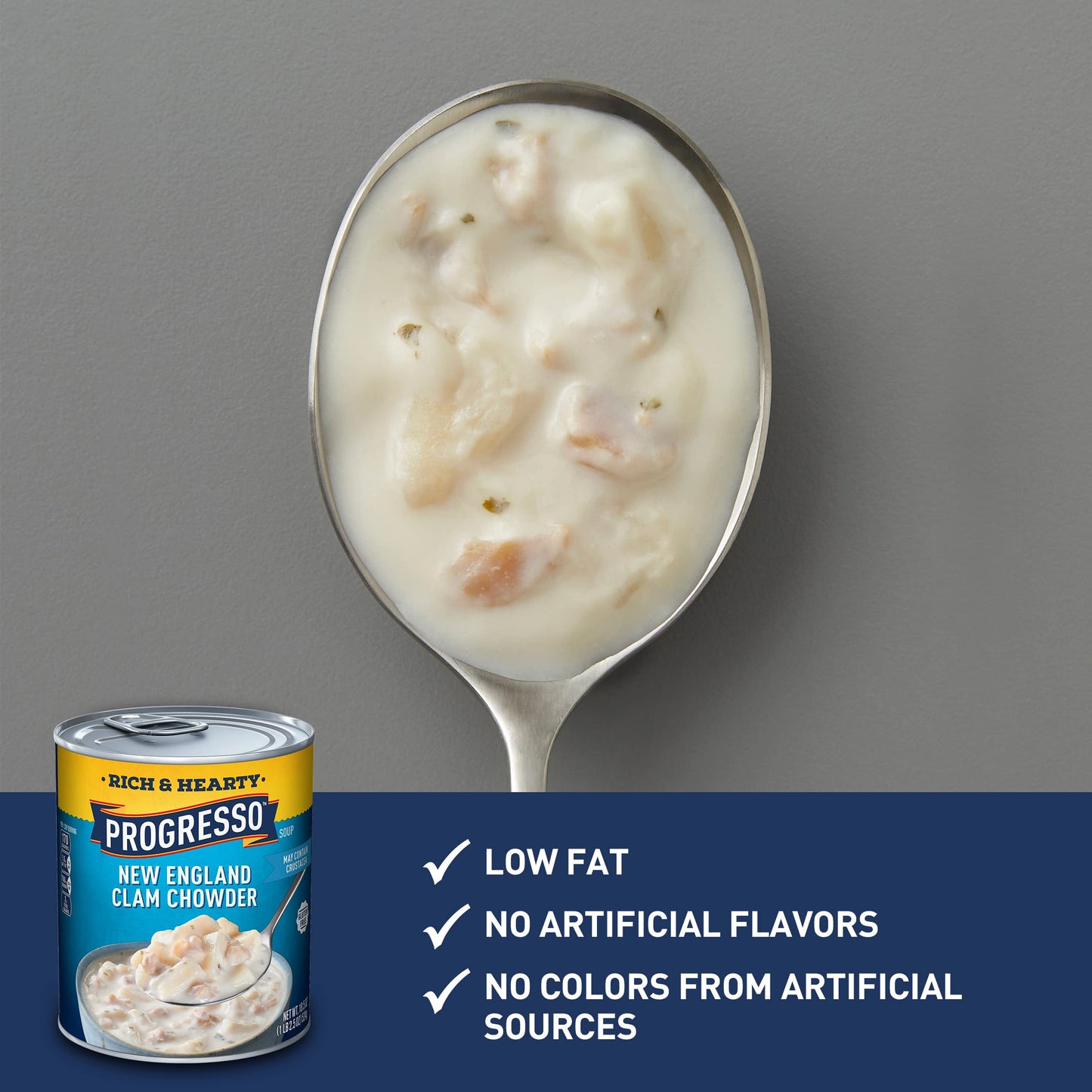 Progresso New England Clam Chowder Soup, Rich & Hearty Canned Soup, Gluten Free, 18.5 Oz (Pack Of 12)