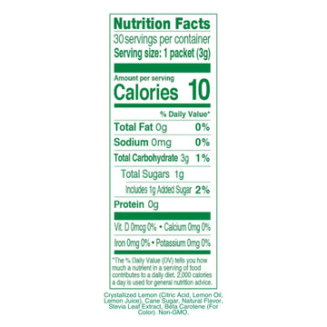 True Lemon Strawberry Lemonade Water Enhancer Drink Mix (30 Count), Low Calorie Drink Mix Packets for Water, Powdered Drink Mixe