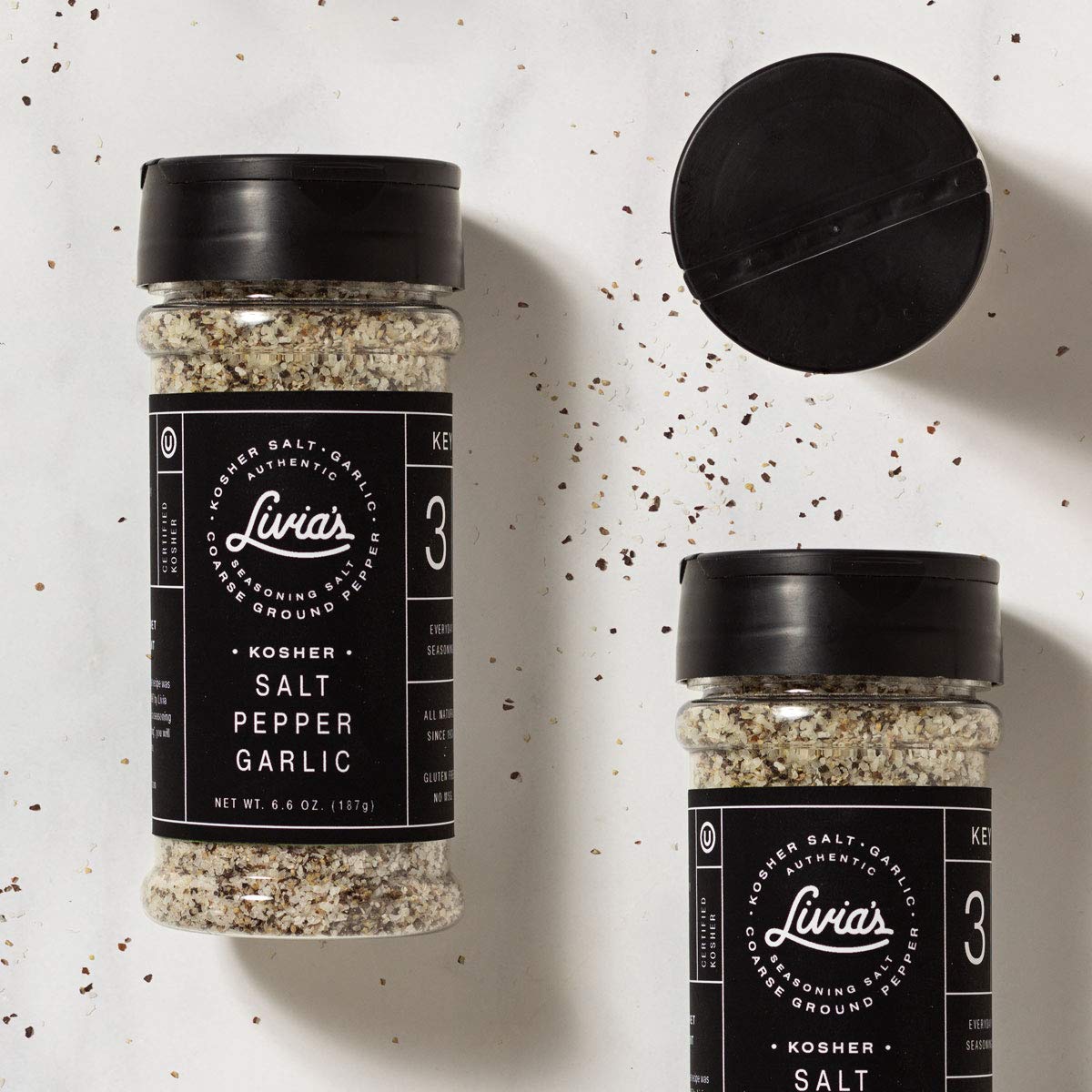 Livia'S Seasoning - A Perfect Blend Of Kosher Salt, Black Pepper & Garlic (Spg). Transforms Steak Chicken & Fish Into Mouthwater