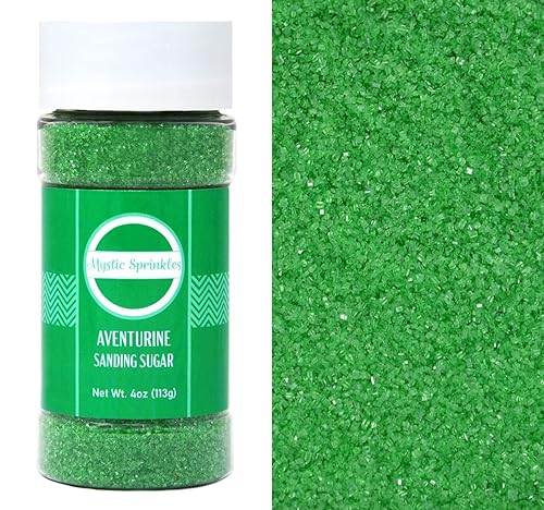 Mystic Sprinkles Sanding Sugar 4Oz Bottles (Aventurine - Grass Green Sanding Sugar 4Oz)