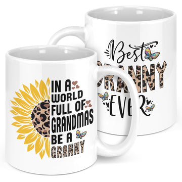 Bgsnbsha 11oz Ceramic Coffee Mug for Granny - White, Perfect Gift for Mothers Day and Birthdays