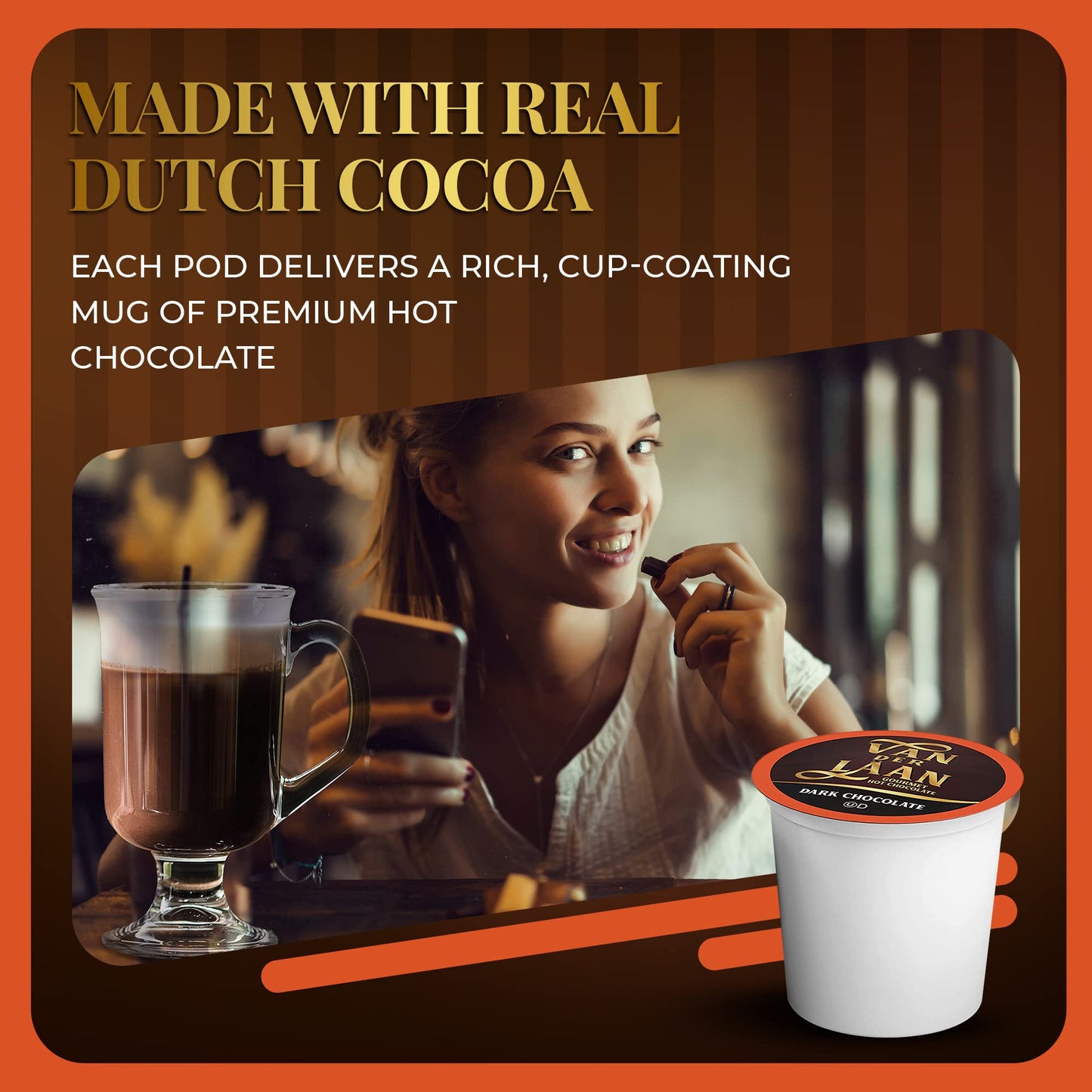 Van Der Laan Chocolate Hot Cocoa Pods, Gourmet Assorted Variety Pack, Compatible with K Cup malt-inspired, 40 Count