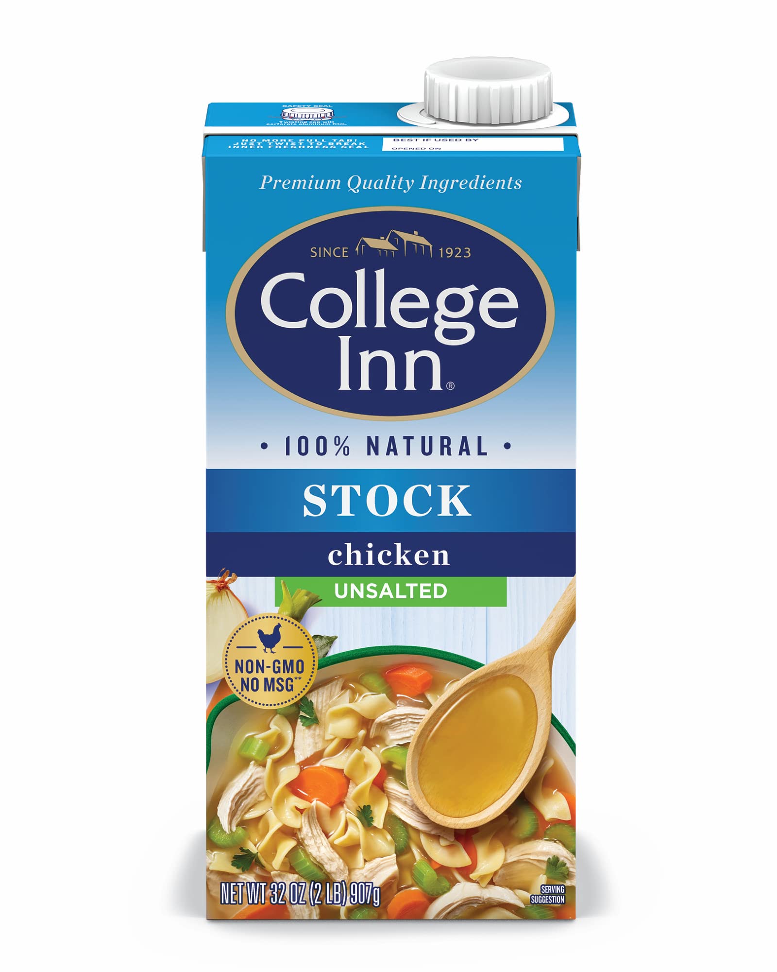 COLLEGE INN Unsalted Chicken Stock  32 oz Carton