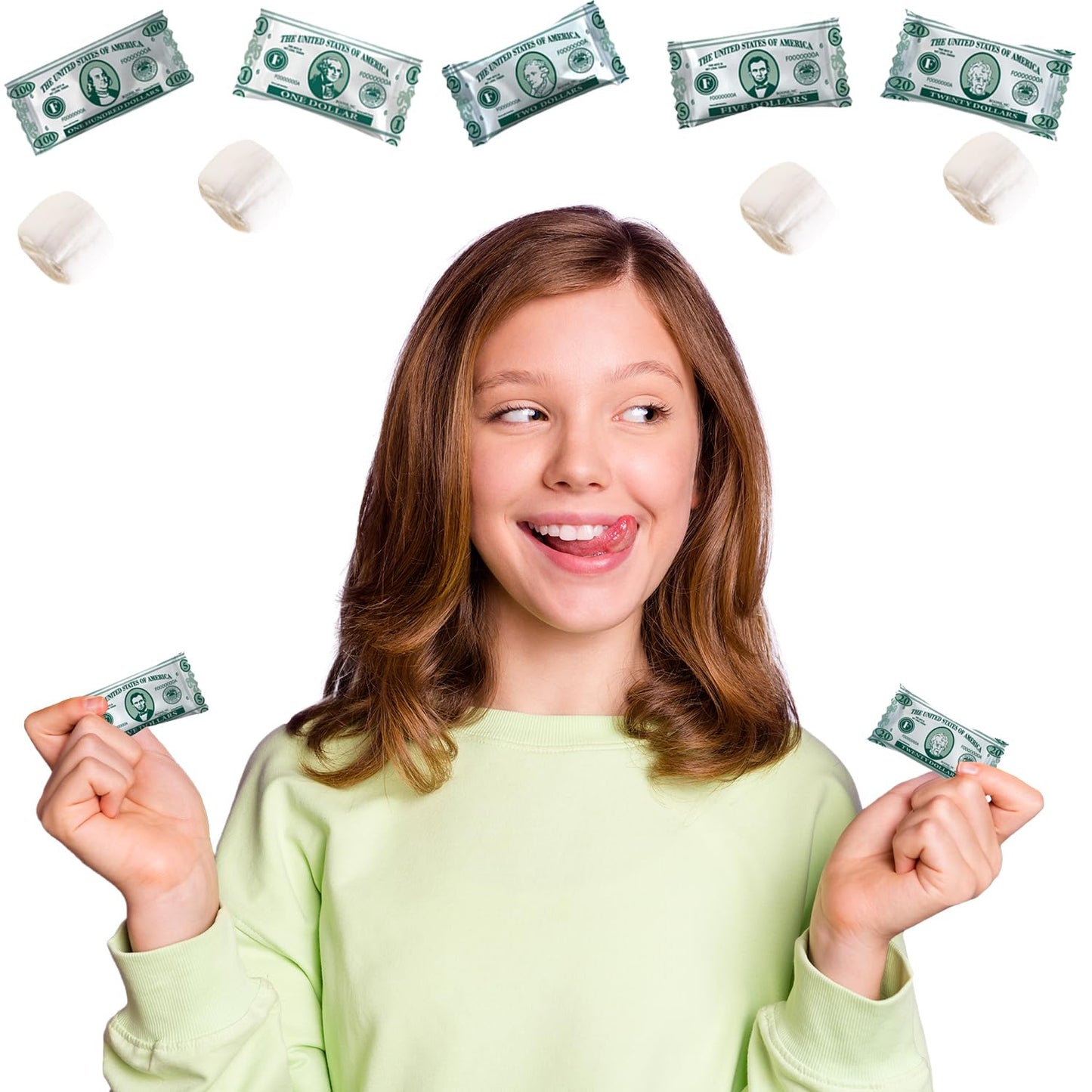 The Dreidel Company 55 Pieces Money Buttermints, Mint Candies, After Dinner Mints, Butter Mint Candy, Fat-Free, Individually Wrapped (55 Pieces)