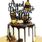 LHCING Aged To Perfection 40th Birthday Cake Topper, Black Glitter, 5.7x4.7