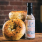 Everything Bagel Sauce by Secret Handshake Food Co., Mild Heat Hot Sauce With Flavors of Scorpion Pepper Powder, Sesame Seeds &
